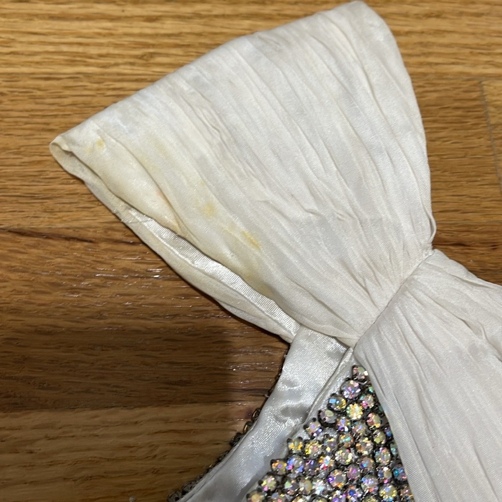 White One Shoulder Ruffled Gown - Picture 3 of 8